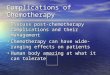 Complications of Chemotherapy Discuss post-chemotherapy complications and their management Discuss post-chemotherapy complications and their management