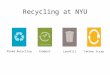 Recycling at NYU CompostMixed Recycling LandfillTechno Scrap
