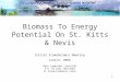 1 Biomass To Energy Potential On St. Kitts & Nevis Mark Lambrides (OAS/DSD) K.H. De Cuba (OAS/DSD) M. Rivera-Ramirez (ESG) Initial Stakeholders Meeting