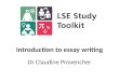 Introduction to essay writing Dr Claudine Provencher