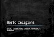 World religions Islam, Christianity, Judaism, Hinduism, & Buddhism