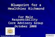 Blueprint for a Healthier Richmond For Male Responsibility Core Advisory Group October 2008 “Working Together for a healthier Richmond”