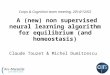 Corps & Cognition team meeting, 2014/12/02 A (new) non supervised neural learning algorithm for equilibrium (and homeostasis) Claude Touzet & Michel Dumitrescu