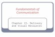 Fundamentals of Communication Chapter 13- Delivery and Visual Resources