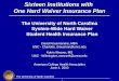 The University of North Carolina 1 Sixteen Institutions with One Hard Waiver Insurance Plan The University of North Carolina System-Wide Hard Waiver Student