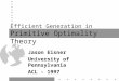 Efficient Generation in Primitive Optimality Theory Jason Eisner University of Pennsylvania ACL - 1997