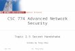 Computer Science CSC 774Dr. Peng Ning CSC 774 Advanced Network Security Topic 2.5 Secret Handshake Slides by Tong Zhou
