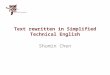Text rewritten in Simplified Technical English Shumin Chen