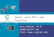 Small Java VM’s and Security Gary McGraw, Ph.D. gem@cigital.com 