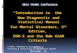 2013 FAADA Conference “Introduction to the New Diagnostic and Statistical Manual For Mental Disorders, 5 th Edition, DSM-5 and the New ASAM Criteria” 8/7/13