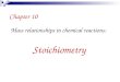 Chapter 10 Mass relationships in chemical reactions: Stoichiometry