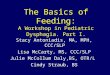 The Basics of Feeding: A Workshop in Pediatric Dysphagia. Part I. Stacy Antoniadis, MA, MPH, CCC/SLP Lisa McCarty, MS, CCC/SLP Julie McCollum Daly,BS,