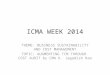 ICMA WEEK 2014 THEME: BUSINESS SUSTAINABILITY AND COST MANAGEMENT TOPIC: AUGMENTING TCM THROUGH COST AUDIT by CMA K. Jagadish Rao