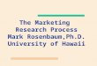The Marketing Research Process Mark Rosenbaum,Ph.D. University of Hawaii