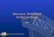 Service Oriented Architecture SOA. SOA has been the New New Thing for the last few years in enterprise software As with everything that gains visibility