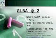 GLBA @ 2 What GLBA really says, Who is doing what, and Compliance “on the cheap” Michael G. Carr, JD, CISSP Chief Information Security Officer University