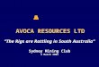 AVOCA RESOURCES LTD â€œThe Rigs are Rattling in South Australiaâ€‌ Sydney Mining Club 4 March 2004