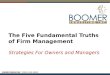 The Five Fundamental Truths of Firm Management Strategies For Owners and Managers