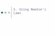 5. Using Newton’s Laws. Newton’s Third Law 3 Law of Action and Reaction Forces always occur in equal and opposite pairs A B A acts on B B acts on A