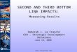 SECOND AND THIRD BOTTOM LINE IMPACTS: Measuring Results Deborah J. La Franchi CEO – Strategic Development Solutions  June 10, 2008