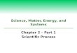 Science, Matter, Energy, and Systems Chapter 2 – Part 1 Scientific Process