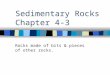 Sedimentary Rocks Chapter 4-3 Rocks made of bits & pieces of other rocks