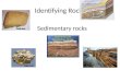 Identifying Rocks Sedimentary rocks. Rocks are partly identified by origin: Igneous Sedimentary Metamorphic