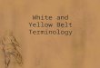 White and Yellow Belt Terminology. Instructions Each word will appear at the top of the slide. After 5 seconds, the definition will appear below (Hint: