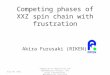 Competing phases of XXZ spin chain with frustration Akira Furusaki (RIKEN) July 10, 2011 Symposium on Theoretical and Mathematical Physics, The Euler International