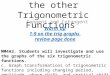 Unit 5 – Graphs of the other Trigonometric Functions Tangent and Cotangent MM4A3. Students will investigate and use the graphs of the six trigonometric