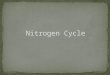 What is Nitrogen? An element found in both in organic and inorganic compounds What is the Nitrogen Cycle? Biochemical cycle Composed of reservoirs that