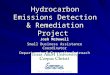 Hydrocarbon Emissions Detection & Remediation Project Josh McDowell Small Business Assistance Coordinator Department of Community Outreach