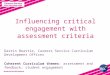 Influencing critical engagement with assessment criteria Darrin Beattie, Careers Service Curriculum Development Officer Coherent Curriculum themes: assessment