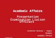 Academic Affairs Presentation Examination Liaison Officers 16 February 2015 Catherine McCorry / Angela Douglas Academic Affairs