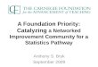 A Foundation Priority: Catalyzing a Networked Improvement Community for a Statistics Pathway Anthony S. Bryk September 2009