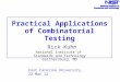 Practical Applications of Combinatorial Testing Rick Kuhn National Institute of Standards and Technology Gaithersburg, MD East Carolina University, 22