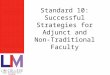 WHERE BUSINESS MEETS FASHION Standard 10: Successful Strategies for Adjunct and Non-Traditional Faculty