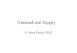 Demand and Supply © Peter Berck 2012. Lecture Outline Goods People Demand Goods; –Shift in demand Firms Supply Goods; Keep Supply and Demand Separate