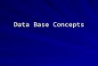 Data Base Concepts. Origin of DB Concept Data base concept of military system origin –Probable source is SDC circa 1960 – a RAND corporation spin-off