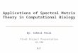 By: Soheil Feizi Final Project Presentation 18.338 MIT Applications of Spectral Matrix Theory in Computational Biology