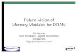 Future Vision of Memory Modules for DRAM Bill Gervasi Vice President, DRAM Technology SimpleTech bilge@simpletech.com