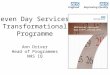 Seven Day Services Transformational Programme Ann Driver Head of Programmes NHS IQ