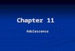 Chapter 11 Adolescence. 1. Physical Development Modern society requires more time/maturation before placing young people in adult roles Modern society