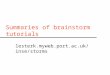Summaries of brainstorm tutorials lesterk.myweb.port.ac.uk/inse/storms