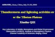 Thunderstorm and lightning activities over the Tibetan Plateau Xiushu QIE ASM-STE, Lhasa, China, July 21-23, 2010 Key Laboratory of Middle Atmosphere and