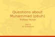 Before Hijrah Part 4 40 Questions Questions about Muhammad (pbuh)