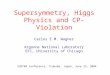 Supersymmetry, Higgs Physics and CP-Violation Carlos E.M. Wagner Argonne National Laboratory EFI, University of Chicago SUSY04 Conference, Tsukuba, Japan,