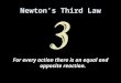 Newton’s Third Law For every action there is an equal and opposite reaction