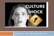 Symptoms and Recommendations. Culture Shock  Being physically isolated due to living abroad for an extended period of time  Being cut off from one’s