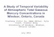 A Study of Temporal Variability of Atmospheric Total Gaseous Mercury Concentrations in Windsor, Ontario, Canada Xiaohong (Iris) Xu, Umme Akhtar, Kyle Clark,